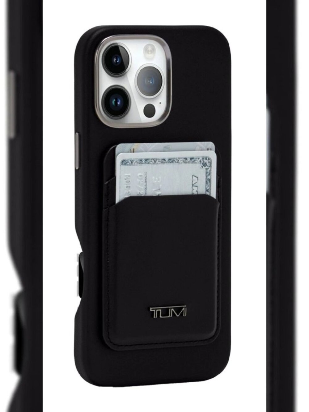 2026 TUMI SLIM LEATHER MAGNETIC CARD HOLDER CASE FOR CELL PHONE METAL LOGO - Picture 2 of 7